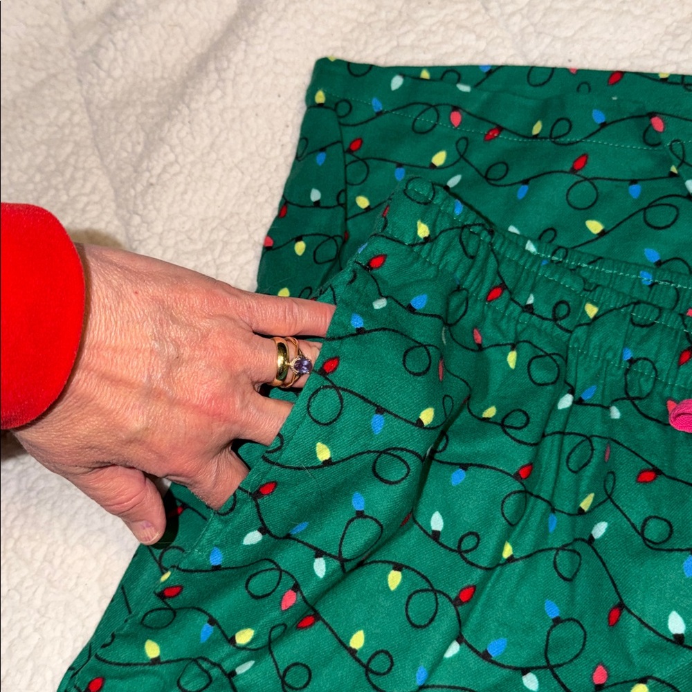 Festive Green Kids Pajamas with Colorful Lights - Picture 3 of 6